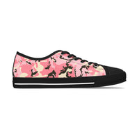 Feminine Pink Camo Low Top Sneakers - Stylish & Trendy Women's Casual Footwear