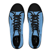 Stylish Women's High Top Sneakers with Elegant Blue Marble Design