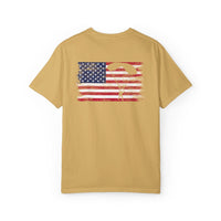 Patriotic Garment-Dyed T-Shirt - Vintage American Flag Design