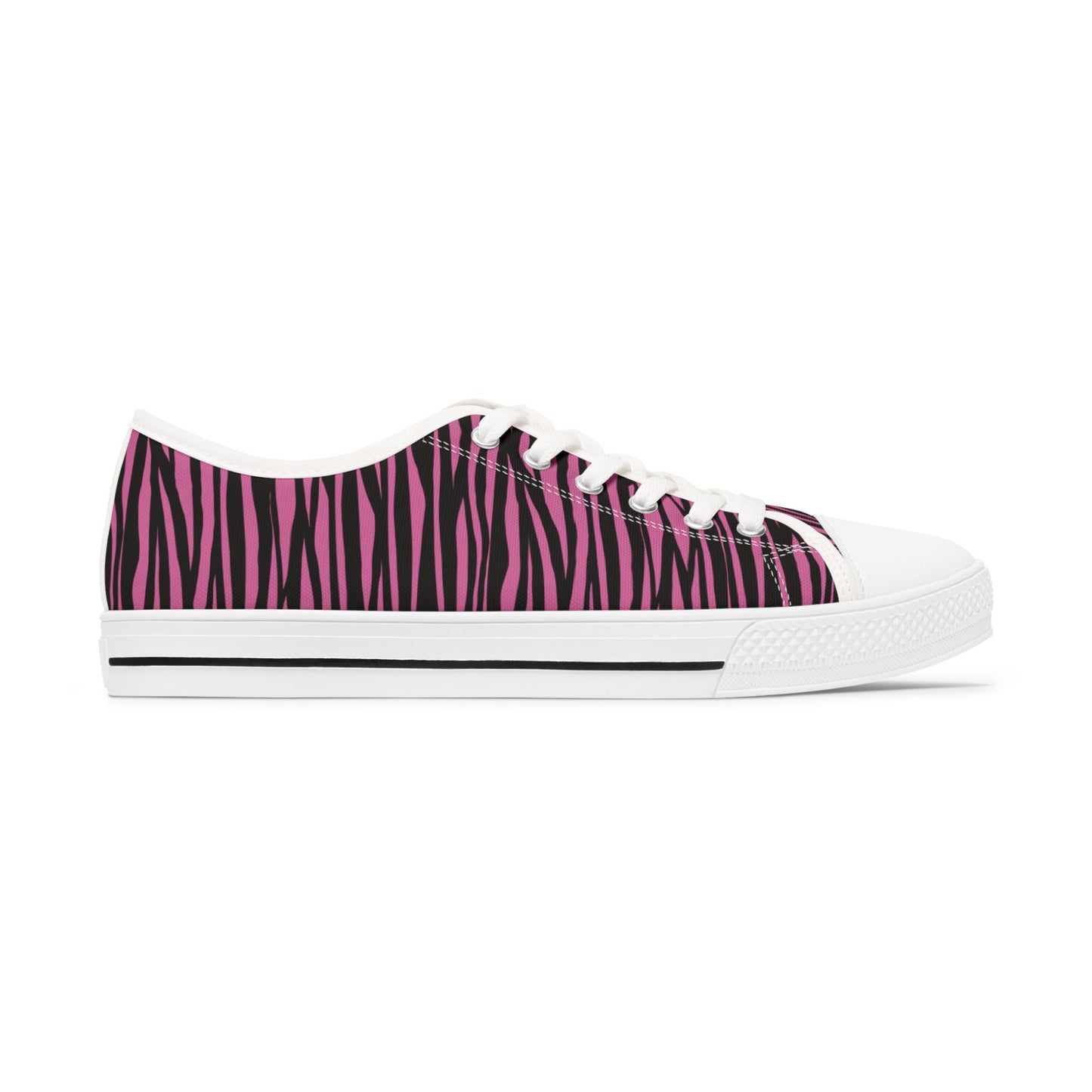 Fierce Pink Zebra Print Women's Low Top Sneakers - Trendy Casual Footwear