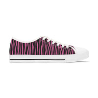 Fierce Pink Zebra Print Women's Low Top Sneakers - Trendy Casual Footwear