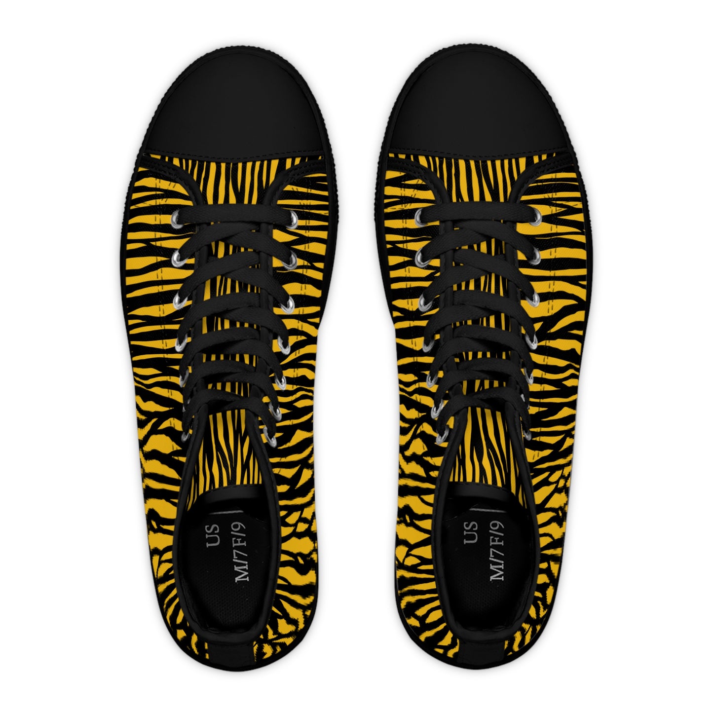 Stylish Women's High Top Sneakers - Bold Tiger Stripe Design