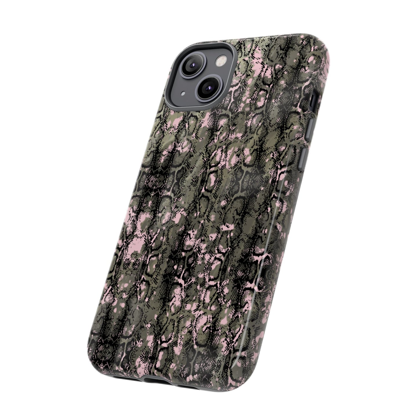 Camo Snake Pattern Phone Case – Rugged Protection Meets Bold Style  Turn heads while protecting your phone with this fierce camo snake pattern case—where urban edge meets outdoor grit.