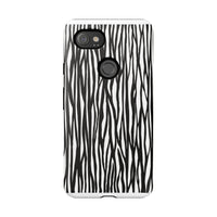 Tough Cases: Stylish Black and White Zebra Print Phone Case