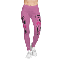 Empowering Women's Leggings - Faith Over Fear, Pink Motivational Activewear, Workout Gear, Gift for Her, Fitness Leggings, [...]