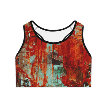 Vibrant Abstract Sports Bra for Fitness Enthusiasts