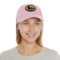 Cats and Sunset Dad Hat - Vintage Leather Patch Cap