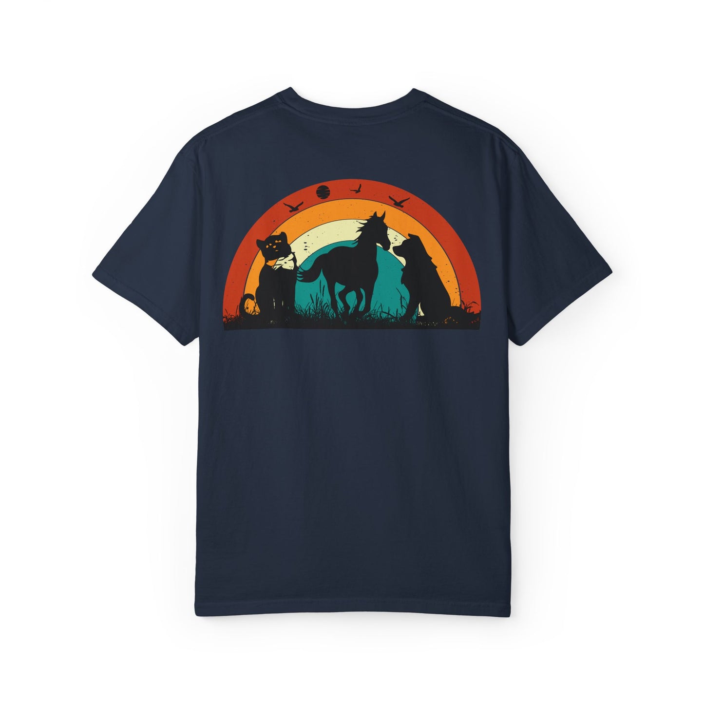 Rainbow Animal Scene Unisex T-Shirt - Nature Lover's Gift