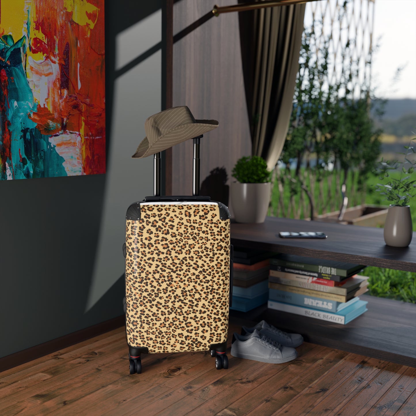 Stylish Leopard Print Carry-On Suitcase