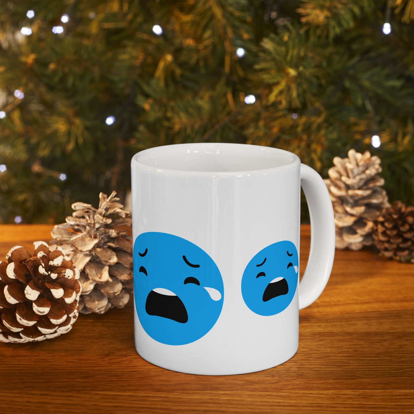 Sad Emoji Ceramic Mug - 11oz & 15oz Coffee Cup for Comfort & Support