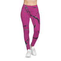 Trendy Pink Marble Leggings for Women, Stylish Activewear, Fitness Outfits, Casual Wear, Workout Leggings, Everyday Comfort