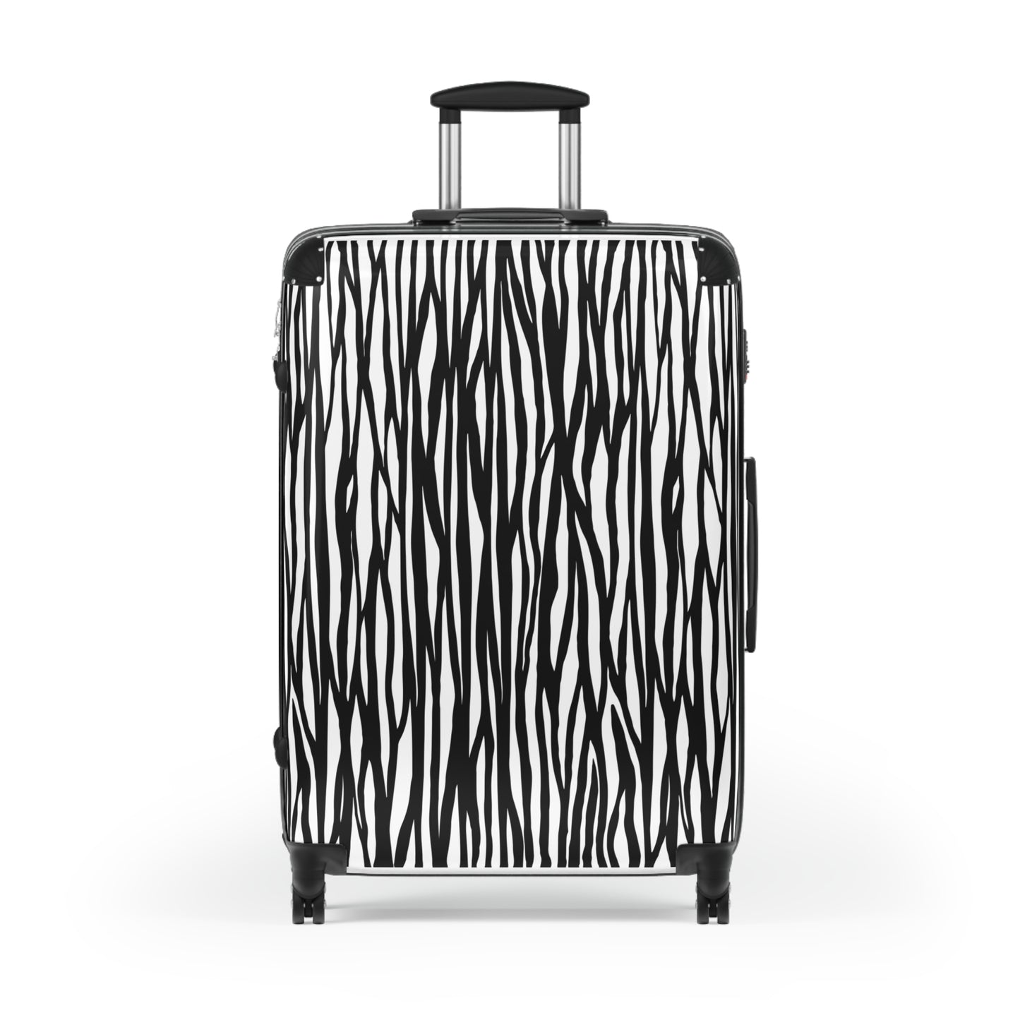 Modern Zebra Print Suitcase - Stylish Luggage for Travel Enthusiasts