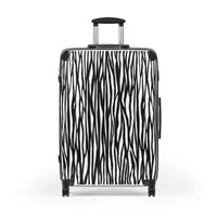 Modern Zebra Print Suitcase - Stylish Luggage for Travel Enthusiasts