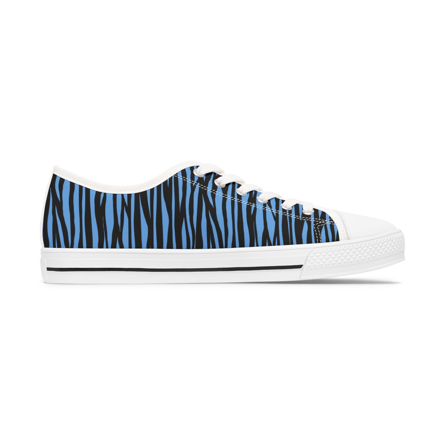 Blue Zebra Print Women's Low Top Sneakers