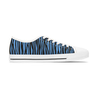 Blue Zebra Print Women's Low Top Sneakers
