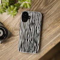 Tough Cases: Stylish Black and White Zebra Print Phone Case