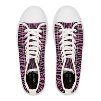 Fierce Pink Zebra High Top Sneakers for Women - Stylish and Edgy Footwear, Trendy Fashion, Unique Street Style, Gift for Her, Everyday Wear