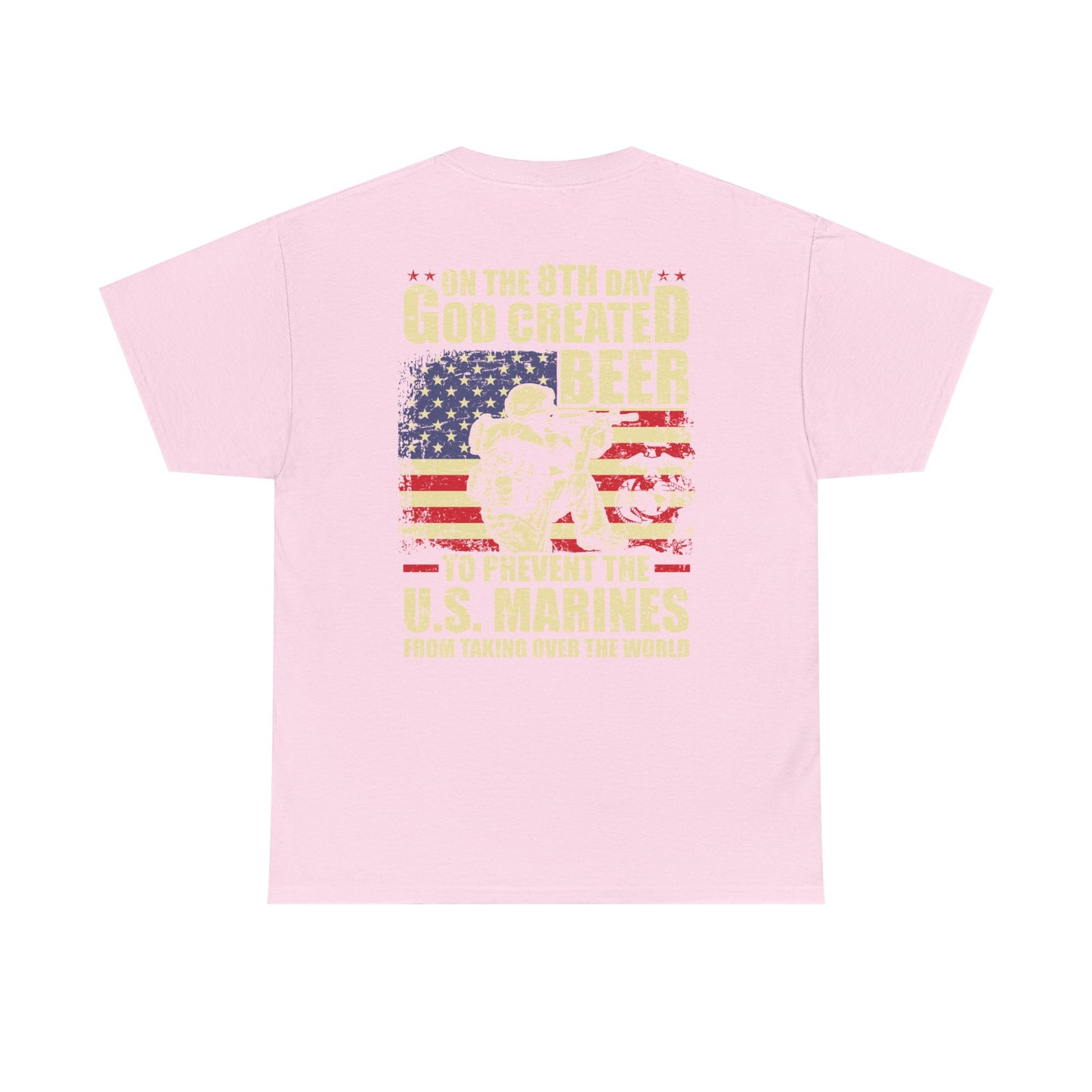 God Created Beer Unisex Heavy Cotton Tee, Fun Patriotic Shirt, Gift for Beer Lovers, US Marines Support, July 4th Celebration