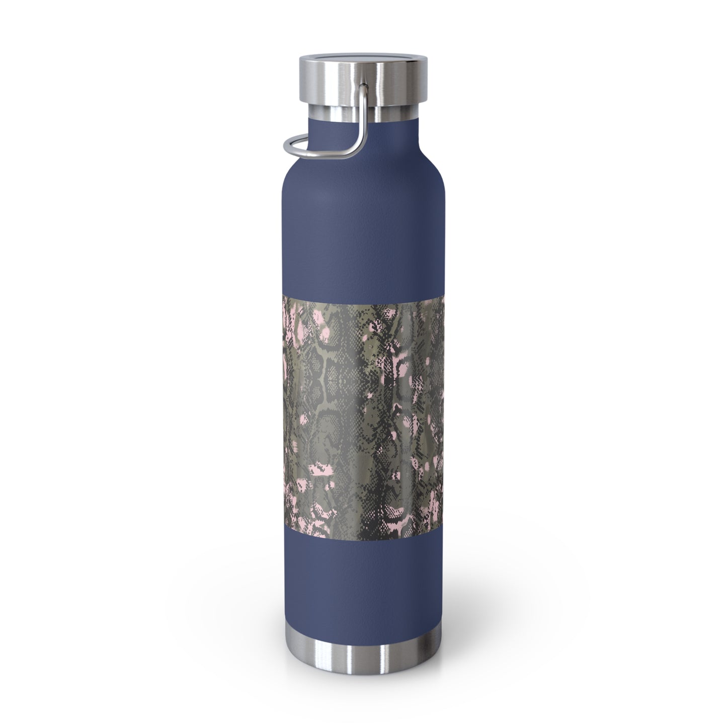 Stylish Copper Vacuum Insulated Bottle, 22oz - Trendy Snakeskin Design