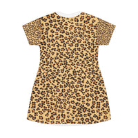 Leopard Print T-Shirt Dress - Casual Summer Outfit