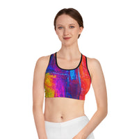 Vibrant Abstract Sports Bra for Active Lifestyle