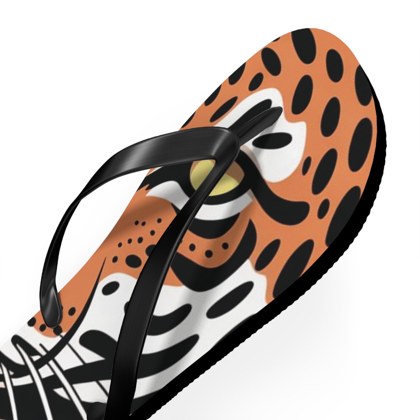 Tiger Flip Flops, Summer Beach Sandals, Vacation Footwear, Fun Poolside Slippers, Wild Tiger Graphic, Animal Print Shoes