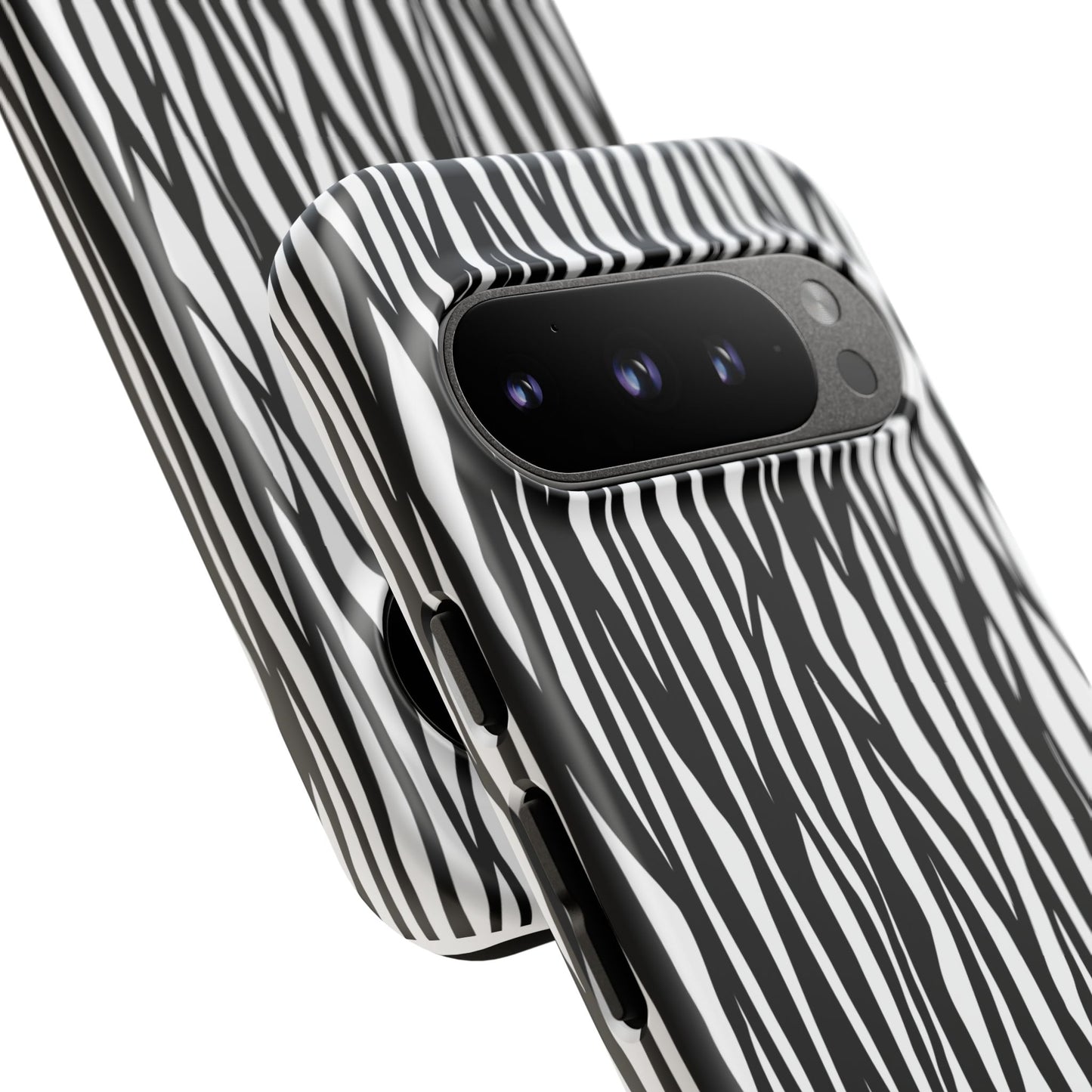 Tough Cases: Stylish Black and White Zebra Print Phone Case