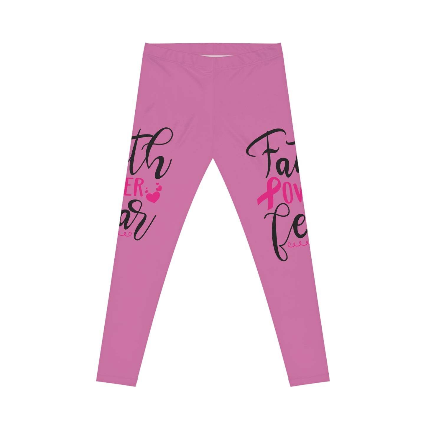 Empowering Women's Leggings - Faith Over Fear, Pink Motivational Activewear, Workout Gear, Gift for Her, Fitness Leggings, [...]