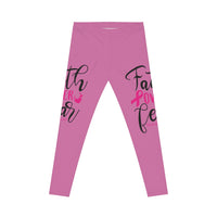 Empowering Women's Leggings - Faith Over Fear, Pink Motivational Activewear, Workout Gear, Gift for Her, Fitness Leggings, [...]