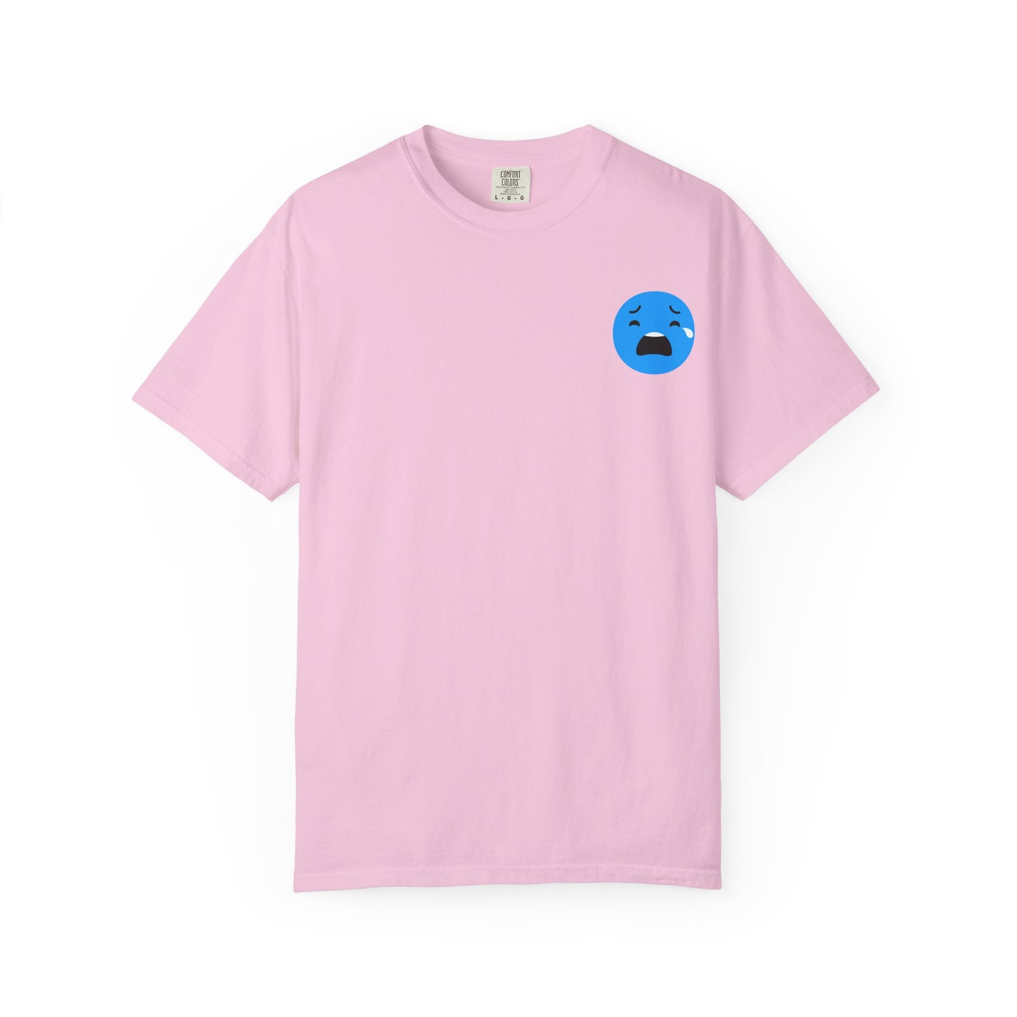 Unisex Garment-Dyed T-Shirt with Sad Emoji Design