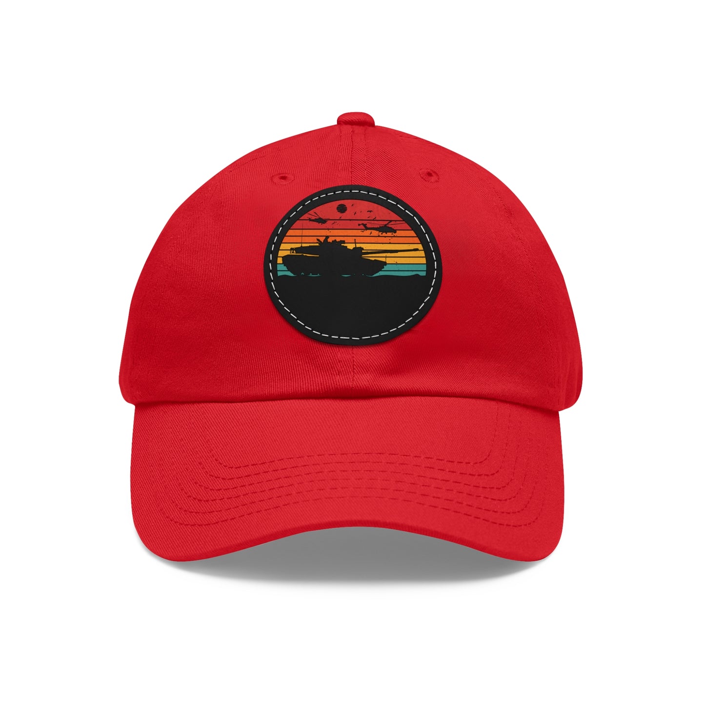 Retro Sunset Dad Hat with Leather Patch