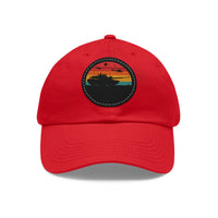 Retro Sunset Dad Hat with Leather Patch