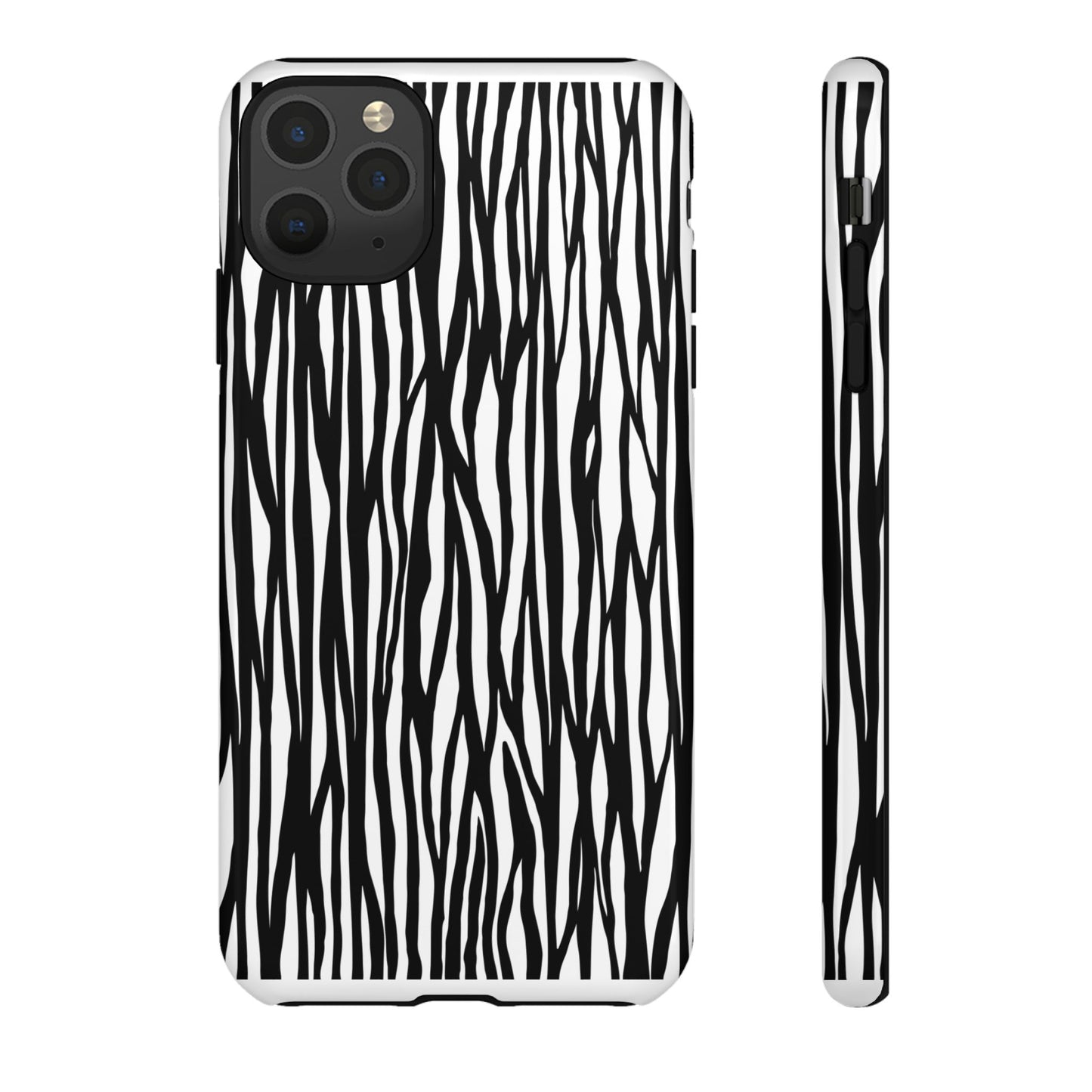Tough Cases: Stylish Black and White Zebra Print Phone Case
