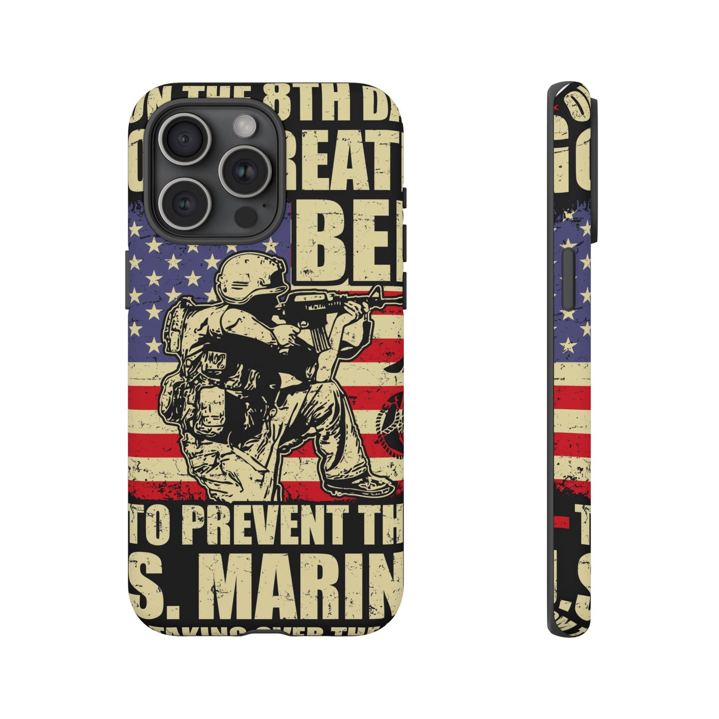 Military-Themed Phone Case - 'God Created Beer' Design