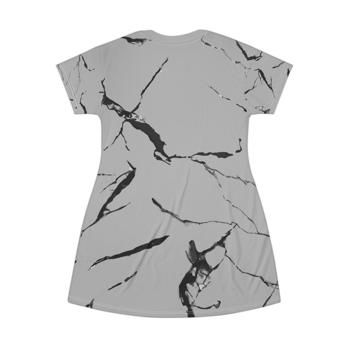 Marble Print T-Shirt Dress, Trendy Casual Wear, Summer Outfit, Everyday Comfort, Perfect for Vacations, Gift for Fashion Lovers