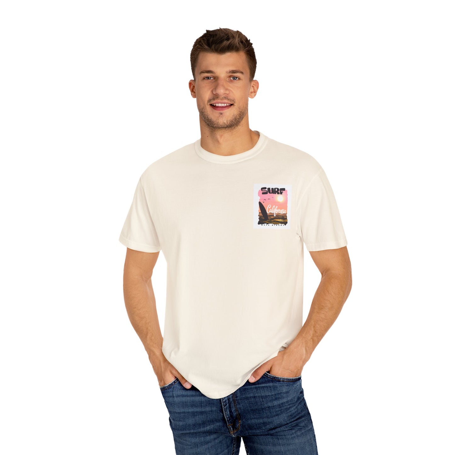 California Surf Graphic Tee - Unisex Garment-Dyed T-Shirt for Beach Lovers, Summer Vibes, Gift for Surfers, Casual Wear,