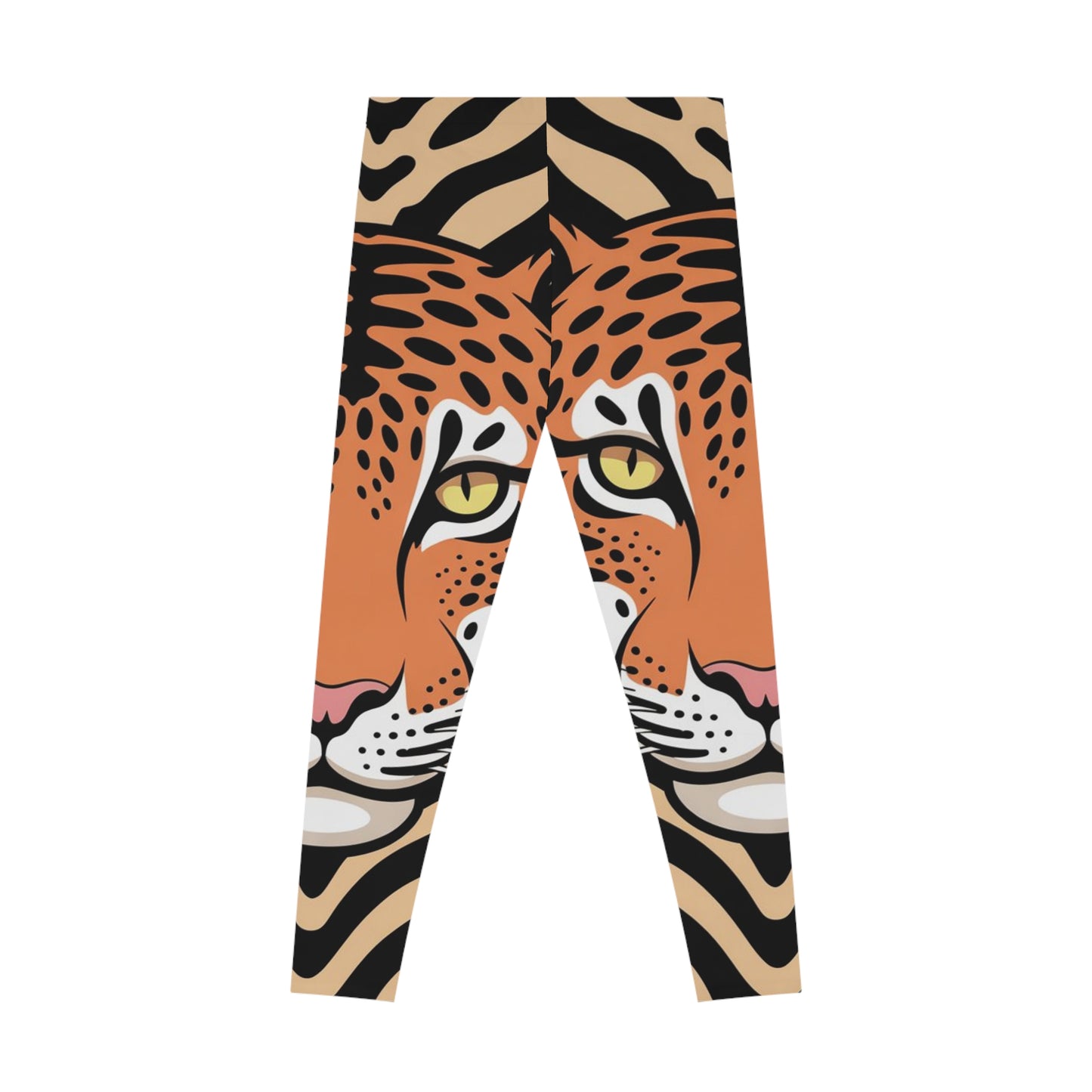 Leopard Print Stretchy Leggings, Safari Activewear, Yoga Pants, Animal Print Tights, Jungle Leggings