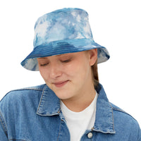 Sky Blue Cloud Print Bucket Hat - Stylish Summer Accessory for Outdoor Adventures
