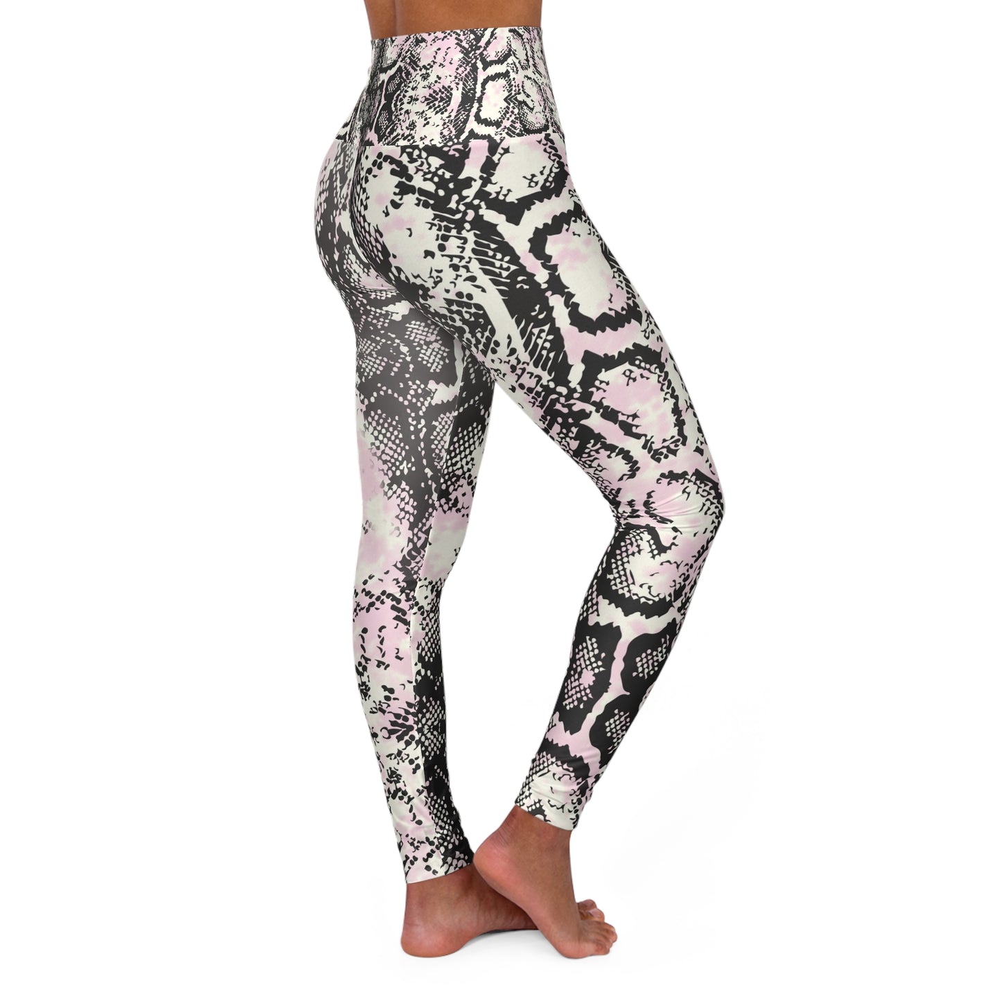 Comfortable High Waisted Snake Print Yoga Leggings for Fitness and Fashion