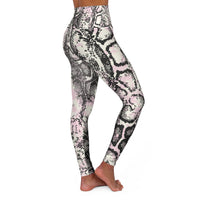 Comfortable High Waisted Snake Print Yoga Leggings for Fitness and Fashion