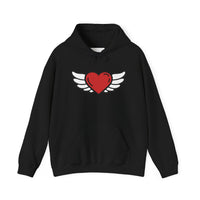 Angel Wings Heart Hoodie - Unisex Heavy Blend™ Sweatshirt for Love & Comfort