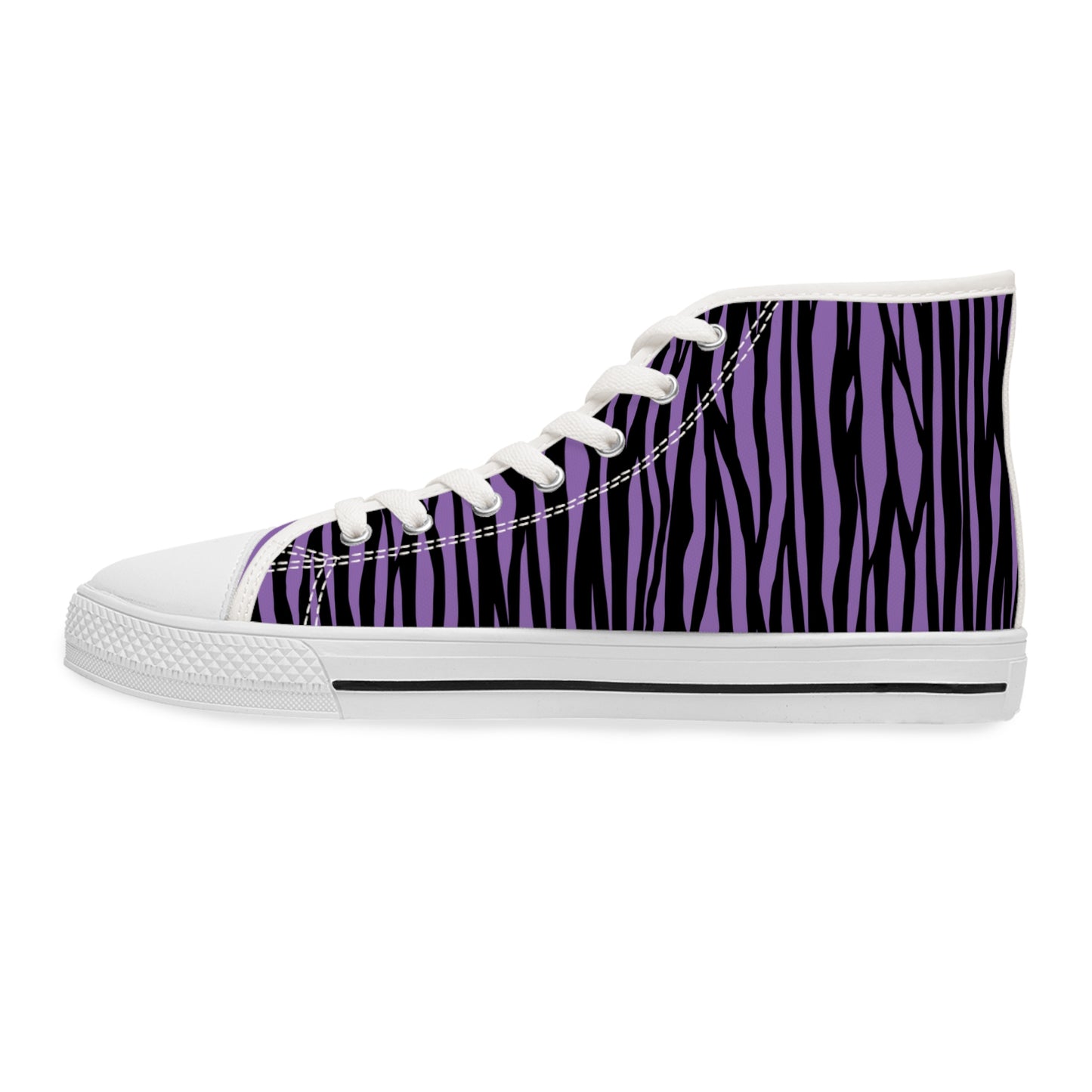 Vibrant Purple Tiger Print High Top Sneakers for Women, Trendy Casual Footwear, Unique Gift, Fashion Statement Sneakers, Summer Essentials