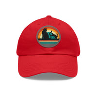 Cats and Sunset Dad Hat - Vintage Leather Patch Cap