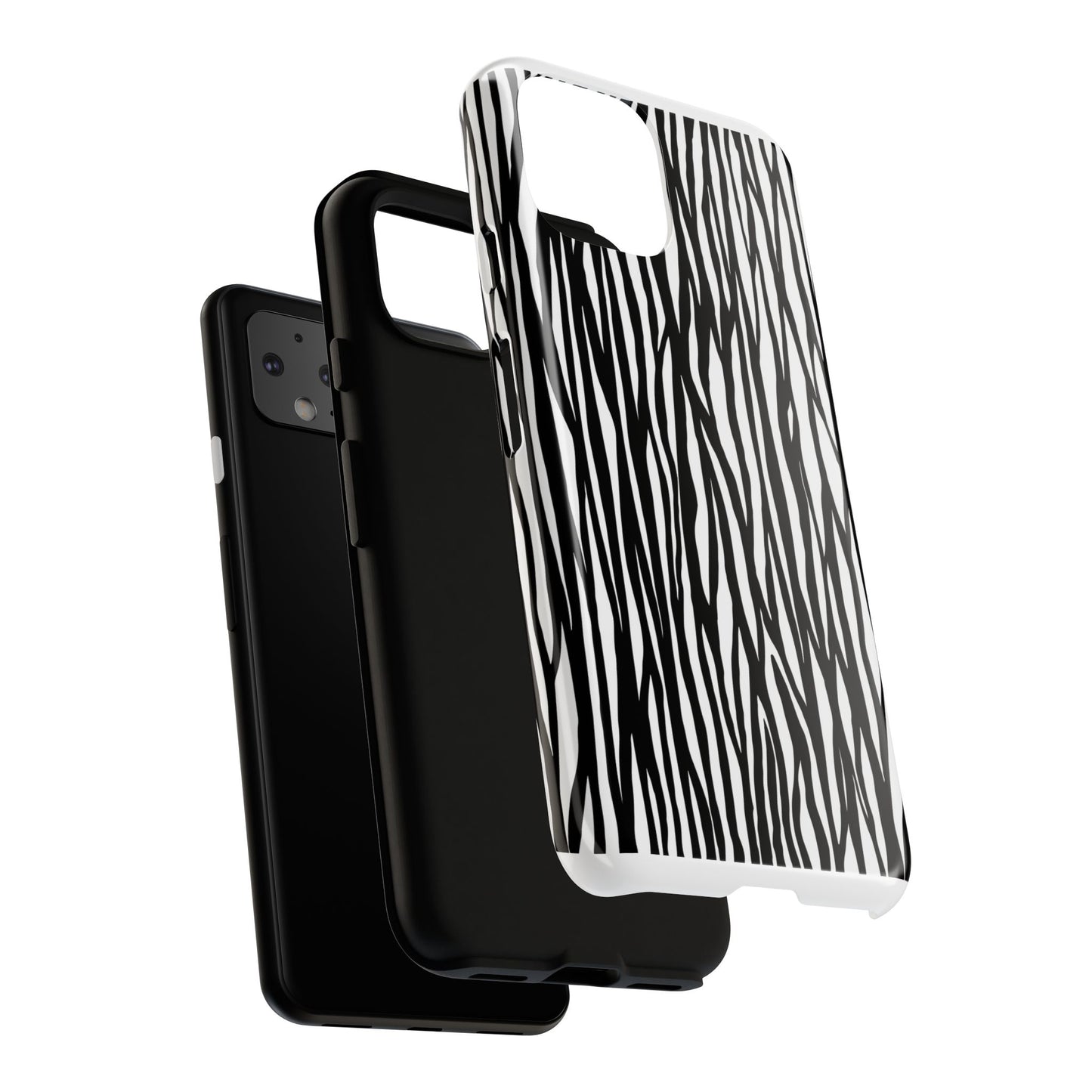 Tough Cases: Stylish Black and White Zebra Print Phone Case