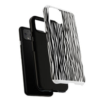 Tough Cases: Stylish Black and White Zebra Print Phone Case
