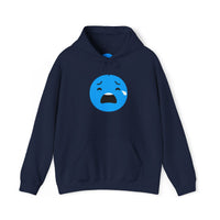 Emotional Expression Hoodie - Unisex Heavy Blend with Sad Face Design
