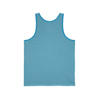 Unisex Jersey Tank - Howling Dog & Birds Design