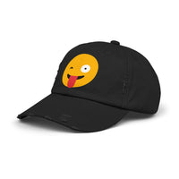 Funny Emoji Distressed Cap for Casual Wear