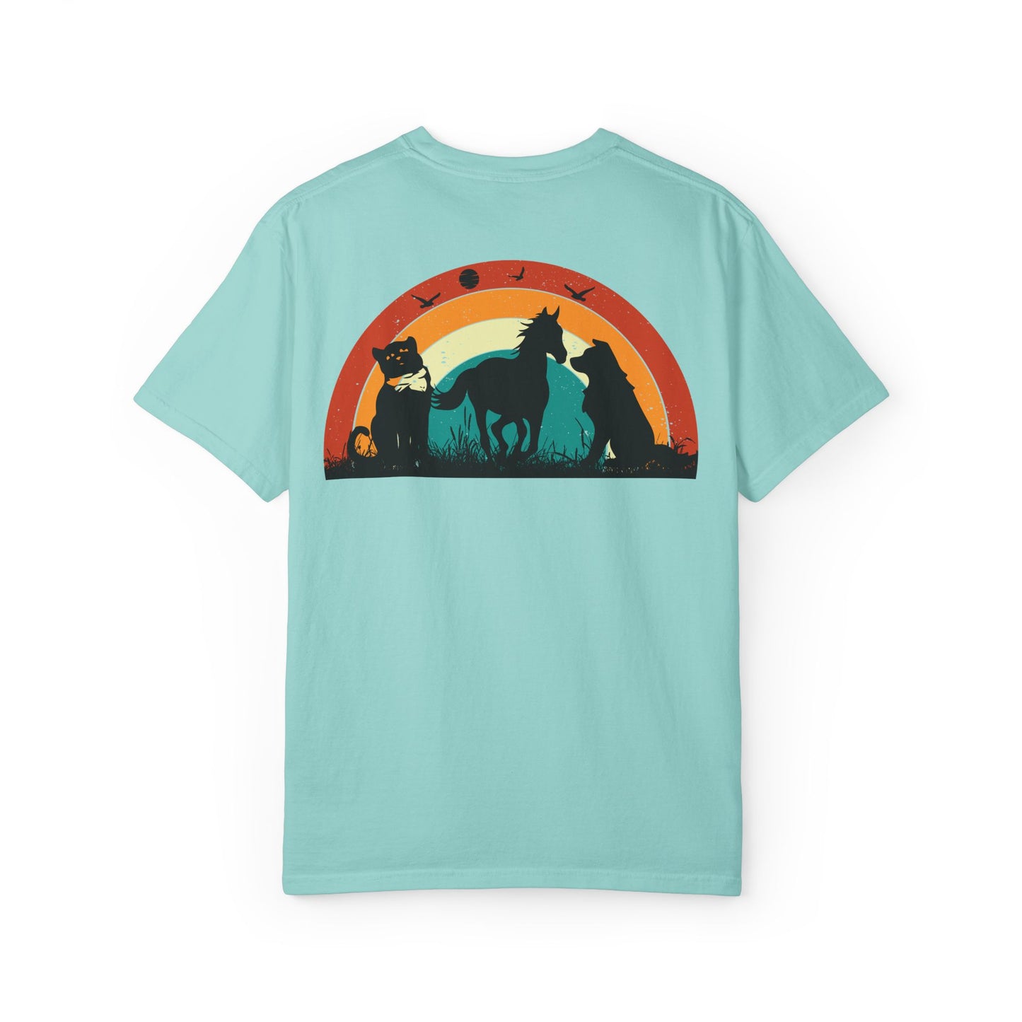 Rainbow Animal Scene Unisex T-Shirt - Nature Lover's Gift