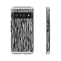 Tough Cases: Stylish Black and White Zebra Print Phone Case
